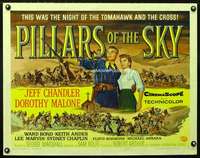 e464 PILLARS OF THE SKY half-sheet movie poster '56Dorothy Malone,Chandler