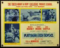 e465 PLATINUM HIGH SCHOOL half-sheet movie poster '60 Terry Moore, Rooney