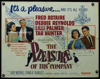 e466 PLEASURE OF HIS COMPANY half-sheet movie poster '61 Fred Astaire