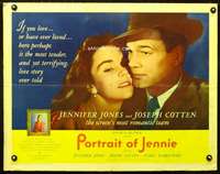 e469 PORTRAIT OF JENNIE half-sheet movie poster '49 Jennifer Jones, Cotten