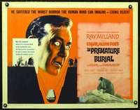 e473 PREMATURE BURIAL half-sheet movie poster '62 Edgar Allan Poe, Corman