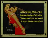 e475 PRINCE & THE SHOWGIRL half-sheet movie poster '57 Marilyn Monroe