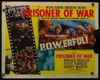 e477 PRISONER OF WAR style B half-sheet movie poster '54 Reagan vs Commies!