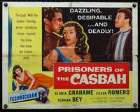 e478 PRISONERS OF THE CASBAH half-sheet movie poster '53 Grahame, Romero
