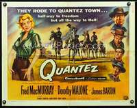 e487 QUANTEZ half-sheet movie poster '57 Fred MacMurray, Dorothy Malone