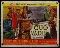 e488 QUO VADIS style B half-sheet movie poster '51 Robert Taylor, Kerr