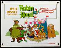 e506 ROBIN HOOD half-sheet movie poster '73 Walt Disney cartoon!