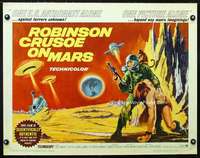 e507 ROBINSON CRUSOE ON MARS half-sheet movie poster '64 Mantee, sci-fi!