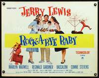 e508 ROCK-A-BYE BABY style A half-sheet movie poster '58 Jerry Lewis