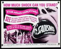 e516 SADISMO half-sheet movie poster '67 AIP bizarre sadomasochism!