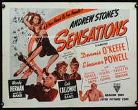 e524 SENSATIONS OF 1945 half-sheet movie poster R50 W.C. Fields, Powell