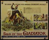 e532 SIGN OF THE GLADIATOR half-sheet movie poster '59 Ekberg, Antonioni