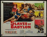 e536 SLAVES OF BABYLON half-sheet movie poster '53 sexy Linda Christian!