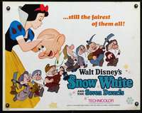 e541 SNOW WHITE & THE SEVEN DWARFS half-sheet movie poster R67 Disney