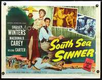 e547 SOUTH SEA SINNER style A half-sheet movie poster '49 Shelley Winters