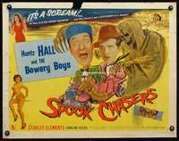 e552 SPOOK CHASERS style B half-sheet movie poster '57 Hall, Bowery Boys