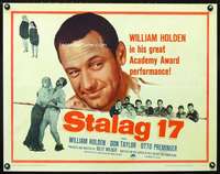 e555 STALAG 17 half-sheet movie poster R59 William Holden, Billy Wilder