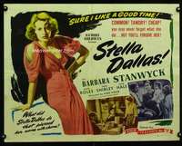 e560 STELLA DALLAS half-sheet movie poster R44 sexy Barbara Stanwyck!