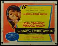 e562 STORY OF ESTHER COSTELLO half-sheet movie poster '57 Joan Crawford