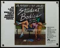 e568 STUDENT BODIES half-sheet movie poster '81outrageous Kane horror art!