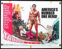 e578 TARZAN & THE GREAT RIVER half-sheet movie poster '67 Mike Henry