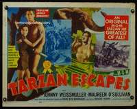 e579 TARZAN ESCAPES half-sheet movie poster R54 Weissmuller, O'Sullivan