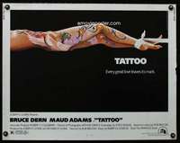 e581 TATTOO half-sheet movie poster '81 Bruce Dern, cool body art image!