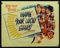 e585 THANK YOUR LUCKY STARS half-sheet movie poster '43 all-star cast!