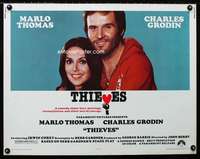 e587 THIEVES half-sheet movie poster '77 Marlo Thomas, Charles Grodin