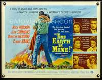 e590 THIS EARTH IS MINE half-sheet movie poster '59 Rock Hudson, Simmons
