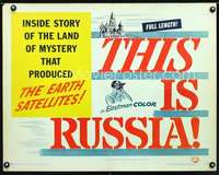 e591 THIS IS RUSSIA half-sheet movie poster '58 Sputnik, space race!