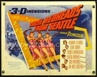 e593 THOSE REDHEADS FROM SEATTLE style B half-sheet movie poster '53 3-D!