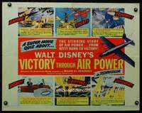 e631 VICTORY THROUGH AIR POWER half-sheet movie poster '43 rare Disney!