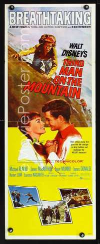 f159 3rd MAN ON THE MOUNTAIN insert movie poster '59 Michael Rennie
