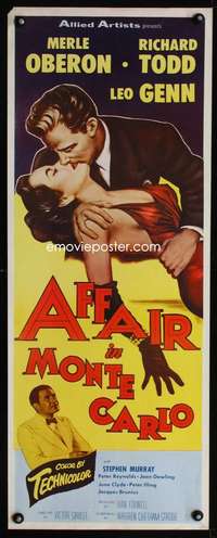 f170 AFFAIR IN MONTE CARLO insert movie poster '53 sexy Merle Oberon!