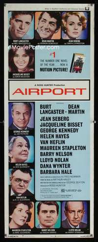 f172 AIRPORT insert movie poster '70 Burt Lancaster, Dean Martin