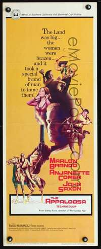f185 APPALOOSA insert movie poster '66 Marlon Brando, Anjanette Comer
