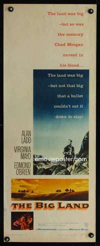 f220 BIG LAND insert movie poster '57 Alan Ladd, Virigina Mayo