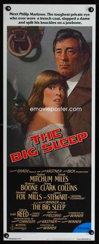 f224 BIG SLEEP insert movie poster '78 Robert Mitchum, Amsel art!