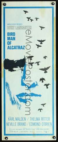 f227 BIRDMAN OF ALCATRAZ insert movie poster '62 Burt Lancaster