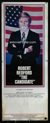f267 CANDIDATE insert movie poster '72 Robert Redford blows bubble!