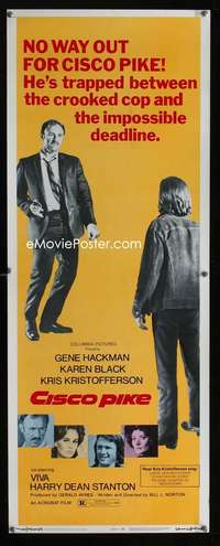 f273 CISCO PIKE insert movie poster '71 Gene Hackman, Kristofferson
