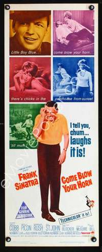 f280 COME BLOW YOUR HORN insert movie poster '63 Sinatra, Neil Simon
