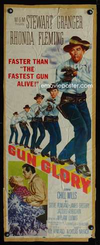 f360 GUN GLORY insert movie poster '57 Stewart Granger, Rhonda Fleming
