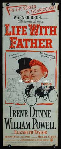 f407 LIFE WITH FATHER insert movie poster '47 William Powell, Dunne