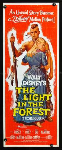 f408 LIGHT IN THE FOREST insert movie poster '58 Disney, MacArthur