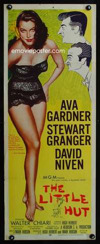 f410 LITTLE HUT insert movie poster '57 sexiest Ava Gardner, Granger