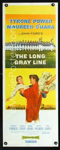 f414 LONG GRAY LINE insert movie poster '54 Power, Maureen O'Hara