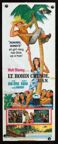 f420 LT. ROBIN CRUSOE, U.S.N. insert movie poster '66 Disney, Van Dyke