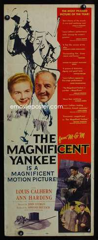 f426 MAGNIFICENT YANKEE insert movie poster '51 Calhern, Sturges